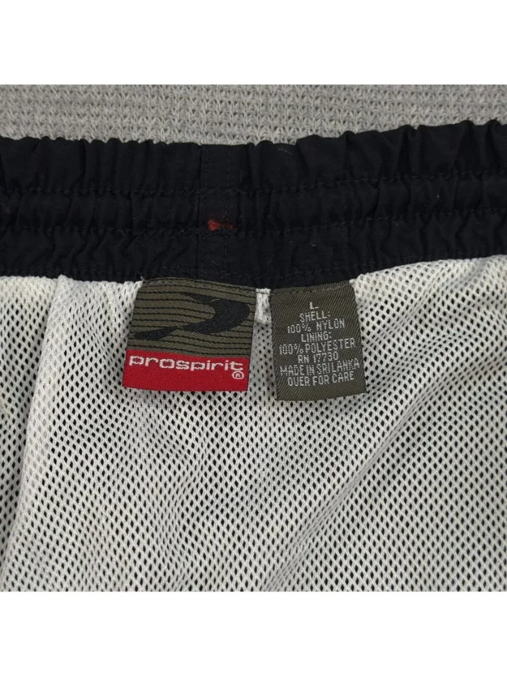 Vtg 90s Pro Spirit Swim Trunks Mens L Black Red White Nylon Mesh Lined Shorts